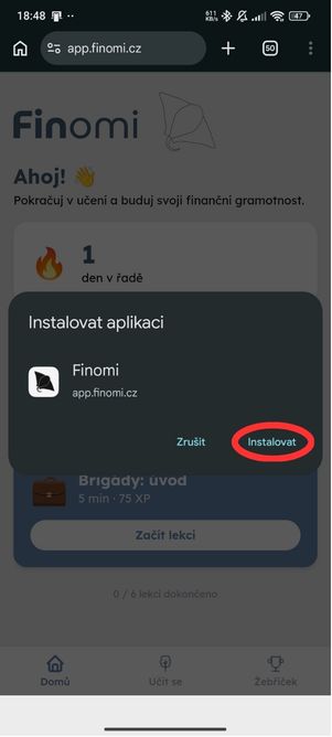Krok 3 – Instalovat